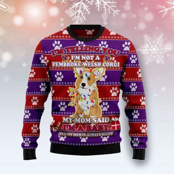 Pembroke Welsh Corgi Baby Christmas Ugly Christmas Sweater, Gift For Christmas