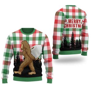 Bigfoot Ugly Christmas Sweater, Crewneck Sweater…