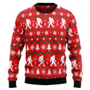 Bigfoot red Ugly Christmas Sweater, Christmas…