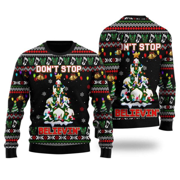 Bigfoot Xmas Dont Stop Believe In Ugly Christmas Sweater For Men & Women
