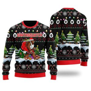 Bigfoot Christmas Santasquatch Ugly Christmas Sweater,…