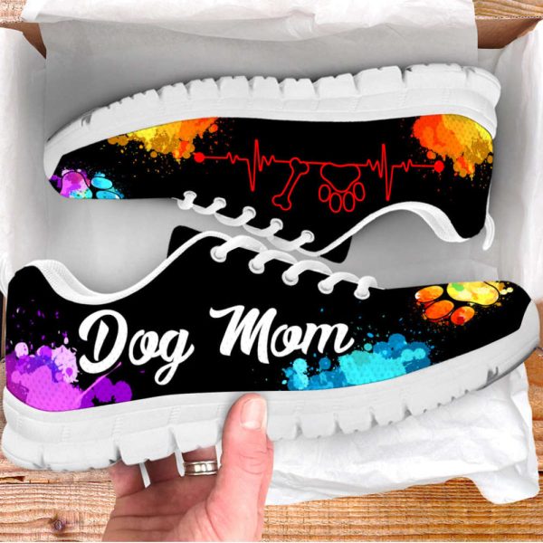 Dog Mom Shoes Dog Paw Heartbeat Sneakers Walking Running Lightweight Casual Shoes For Pet Lover