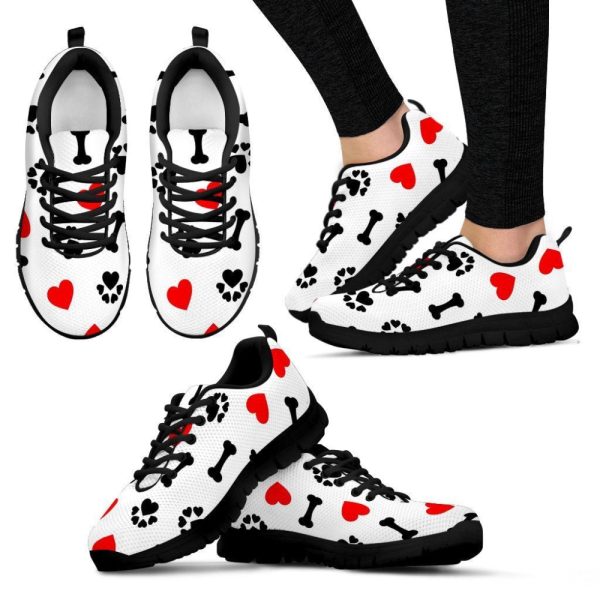 I Love Dog Sneakers Walking Running Lightweight Casual Shoes For Men And Women Paws