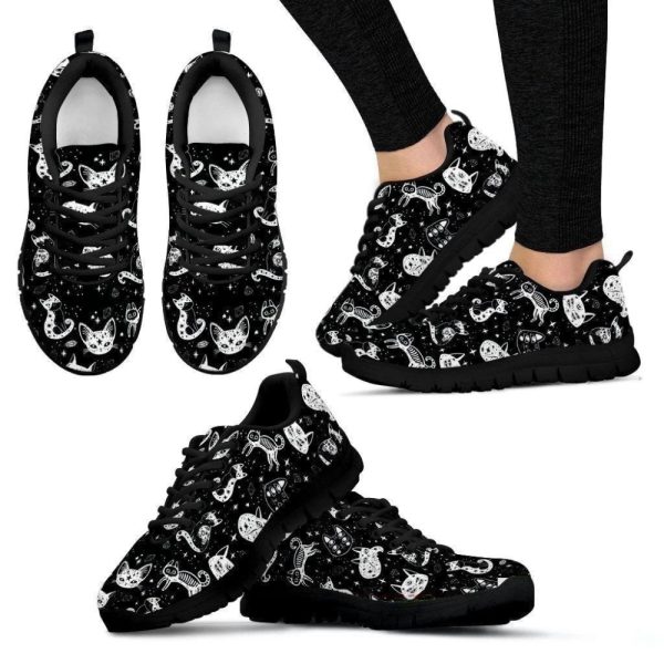 Cats Lover Black Women’s Sneakers Walking Running Lightweight Casual Shoes For Men  Women