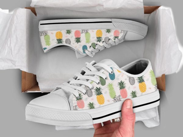 Colorful Pineapple Shoes, Pineapple Sneakers, Low Top Shoes For Men And Women