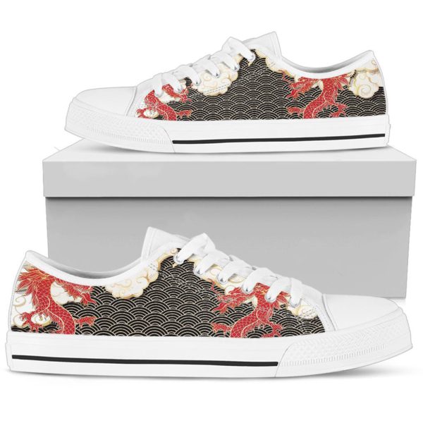 Women’s dragon Low Top Tie Sneakers, Mother’s Day Gifts For Cute Athletic Shoes