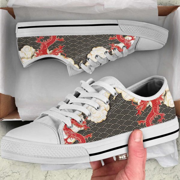 Women’s dragon Low Top Tie Sneakers, Mother’s Day Gifts For Cute Athletic Shoes