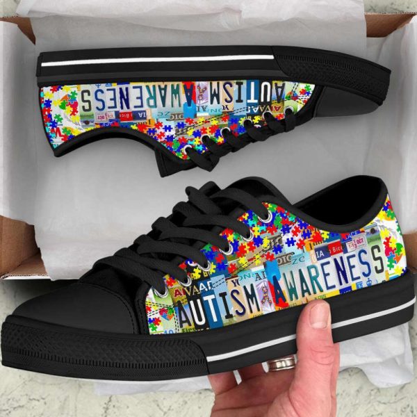 Autism Awareness Low Top Shoes, License Plate, Tennis Canvas Shoes For Men And Women