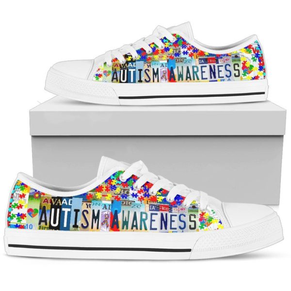 Autism Awareness Low Top Shoes, License Plate, Tennis Canvas Shoes For Men And Women