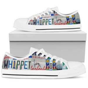 Whippet Print Low Top Canvas Shoes…