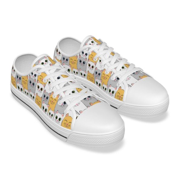 Girls Cat Low Top Sneakers, Cat Sneakers For Kids, Best Gift For Cat Lovers