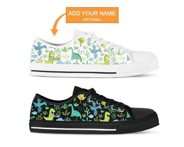 Dinosaur Shoes, Dinosaur Sneakers, Low Top Shoes For Dinosaur Gifts