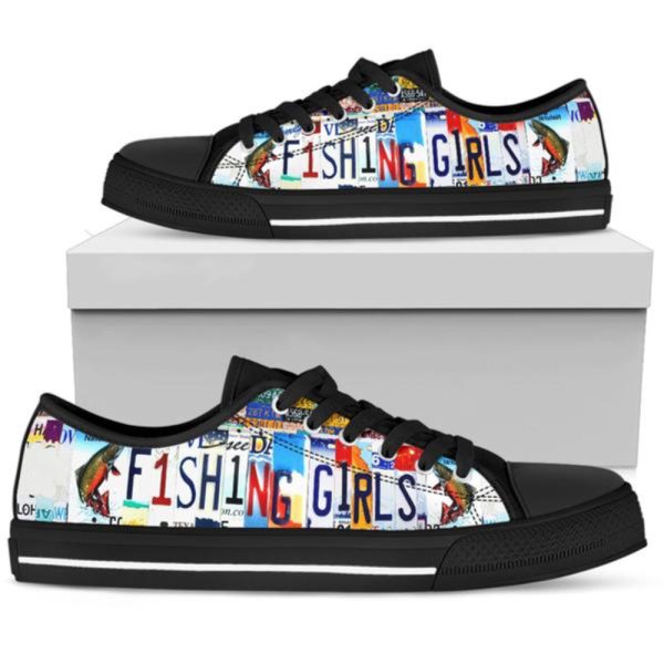 Ladies Womens  Fishing Sneakers Low Top Custom Canvas Gifts For Men And Women