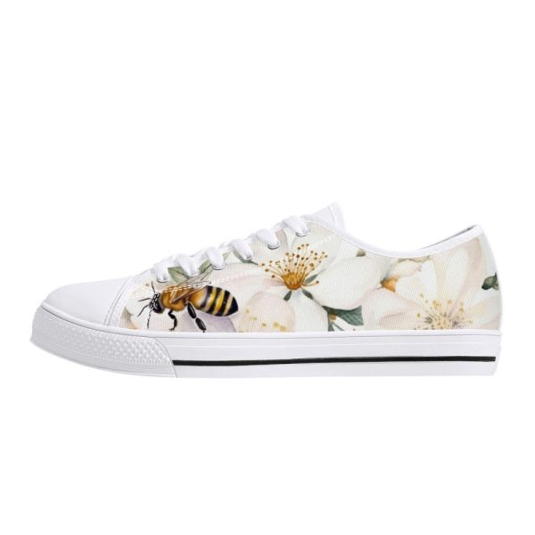 Floral Bee Sneakers, Converse Style, Vans Style Sneakers, Womens Shoes, Bee Gifts For Her