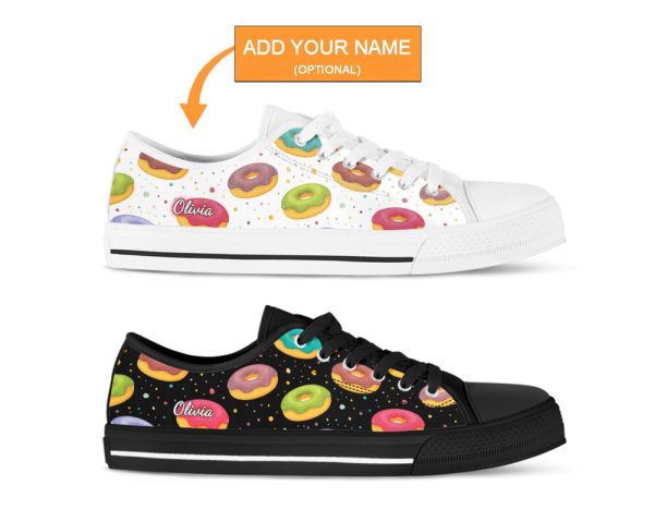 Donut Lover Shoes, Donut Sneakers, Low Top Shoes For Donut Lover Gifts