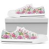 Watercolor Floral Women’s Low Top Shoes, Converse-style For Men And Women