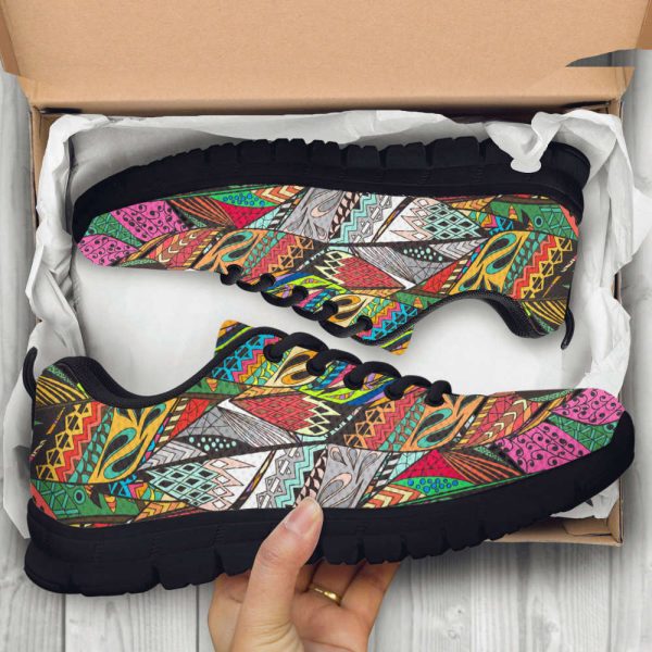 Colorful Feathers Running Shoes, Canvas Sneakers For Mens And Women