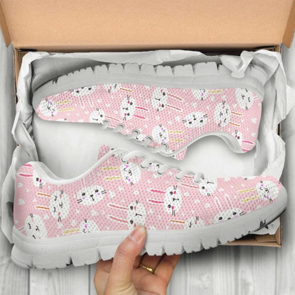 Cute Bunny Pink Sneakers, Birthday Gifts Unisex Cute Shoes Casual Sneakers