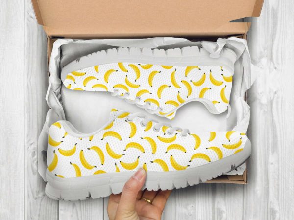 Banana Lover Shoes Custom Name Shoes Banana Print Running Sneakers For Women