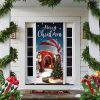 Merry Christmas Door Cover, Vintage Outdoor Christmas, Gift For Home Decor