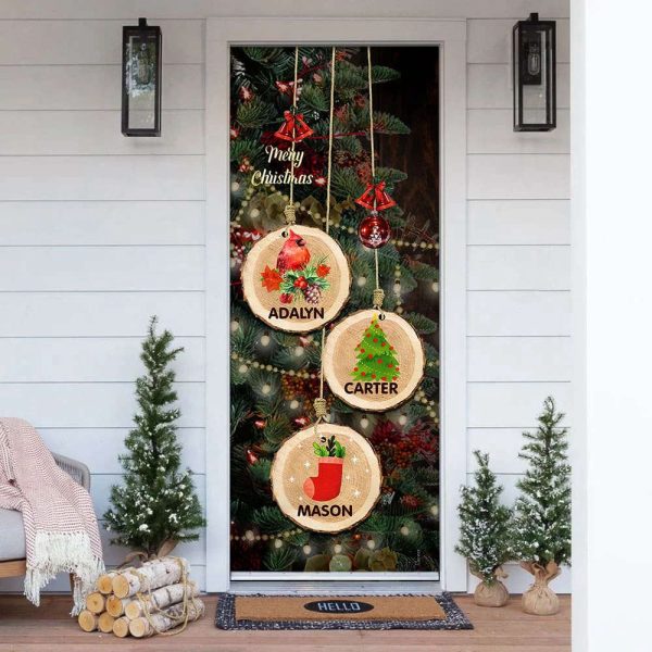Personalized Family Christmas Tree Door Cover – Xmas Gifts For Pet Lovers