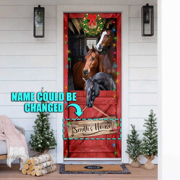 Personalized Horse – Merry Christmas Door Cover – Xmas Gifts For Pet Lovers