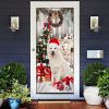 White German Shepherd Christmas Door Cover – Christmas Outdoor Decoration