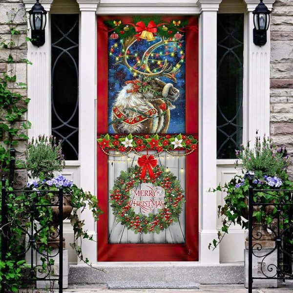 Reindeer Christmas Door Cover – Christmas Outdoor Decoration