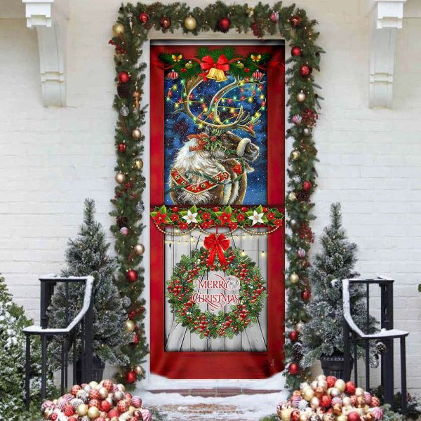 Reindeer Christmas Door Cover – Christmas Outdoor Decoration