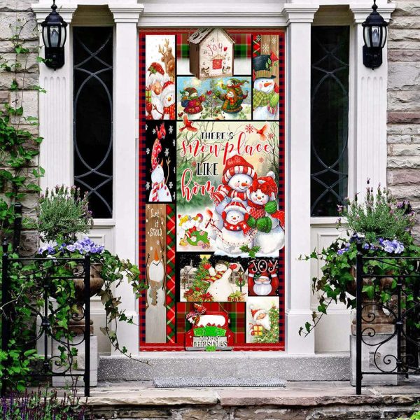 There’s Snow Place Like Home Snowman Door Cover – Christmas Outdoor Decoration