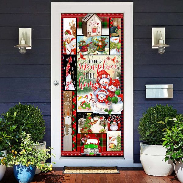There’s Snow Place Like Home Snowman Door Cover – Christmas Outdoor Decoration