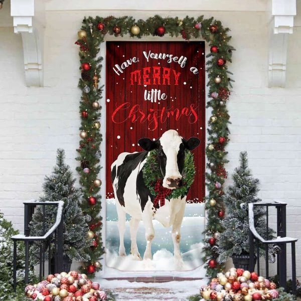 Merrry Christmas Cattle Door Cover – Christmas Outdoor Decoration
