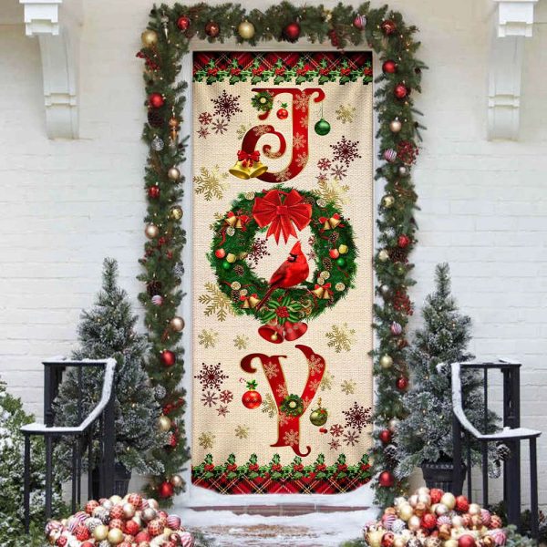 Joy To The World Cardinal Christmas Door Cover – Gift For Christmas