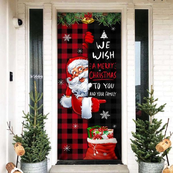 Christmas We Wish You A Merry Christmas To You And Your Family Door Cover – Gift For Decor
