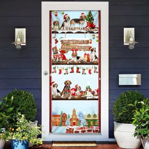 Beagle Christmas Door Cover – Front…