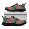 Christmas Knitted Pattern Print Black Running Shoes, Gift For Men And Women