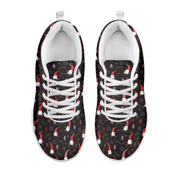 Christmas Gnomes Pattern Print White Running Shoes, Gift For Men And Women