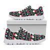 Pixel Christmas Santa Claus Print White Running Shoes, Gift For Men And Women