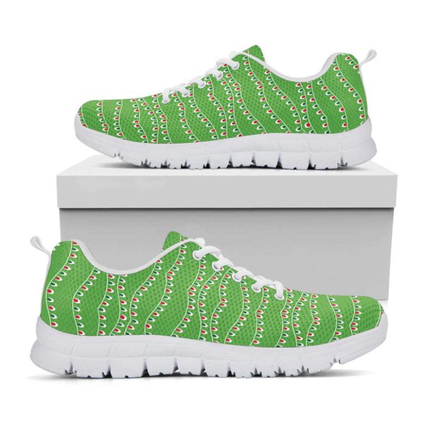 Merry Christmas Lights Pattern Print White Running Shoes, Gift For Men And Women