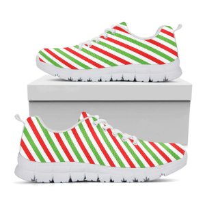 Christmas Candy Cane Striped Print White…