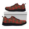 Christmas Scottish Tartan Pattern Print Black Running Shoes, Gift For Men And Women