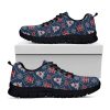 Christmas Gift Knitted Pattern Print Black Running Shoes, Gift For Men And Women