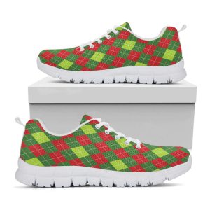 Green And Red Christmas Argyle Print…