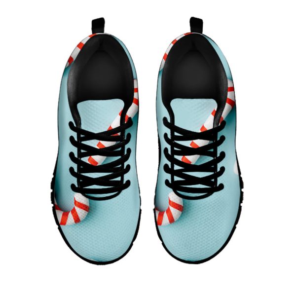 Christmas Candy Candies Pattern Print Black Running Shoes, Gift For Men And Women