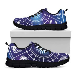 Zodiac Horoscopes Print Black Running Shoes,…
