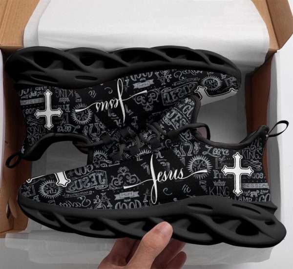 Jesus Running Black Sneakers Max Soul Shoes For Men And Women