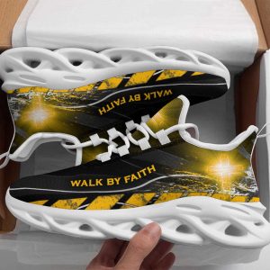 Jesus Walk By Faith Running Sneakers Yellow Max Soul Shoes For Men And Women