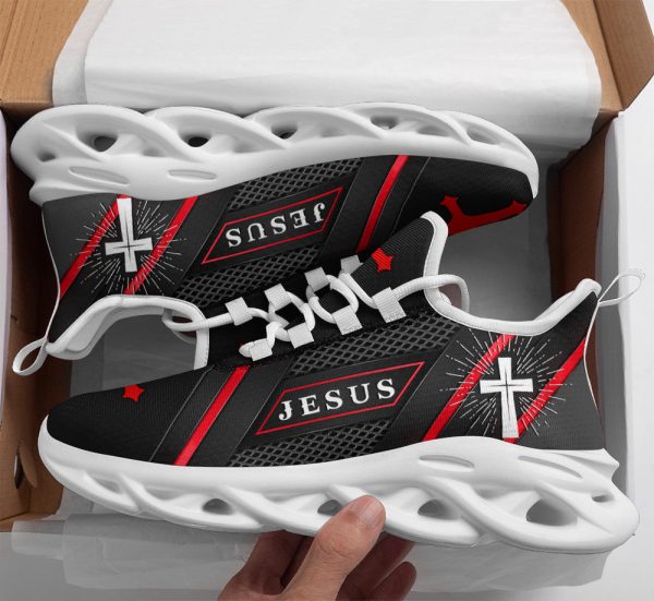 Jesus Running Sneakers Red Black Max Soul Shoes For Men And Women