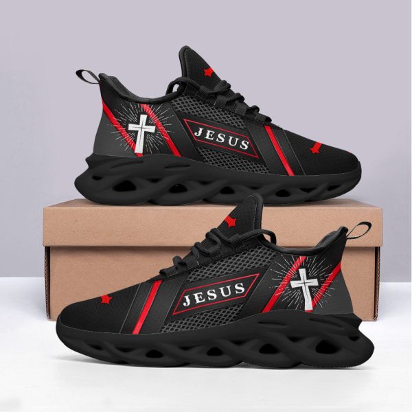 Jesus Running Sneakers Red Black Max Soul Shoes For Men And Women