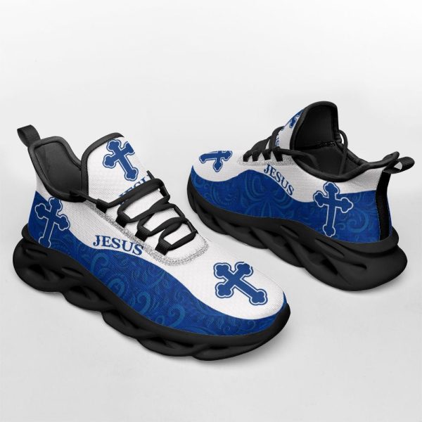 Jesus Running Sneakers Blue White Max Soul Shoes For Men And Women